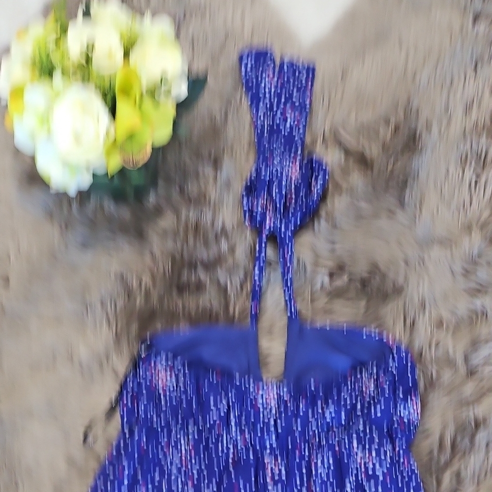 Blue Halter Dress with Star Pattern - Picture 5 of 9